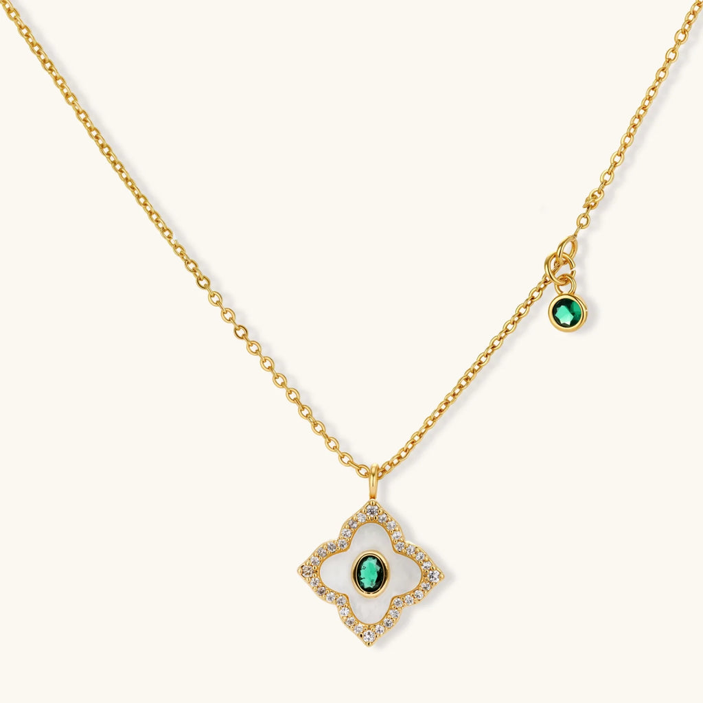 Emerald Bloom Jewelry Set — Green Stone