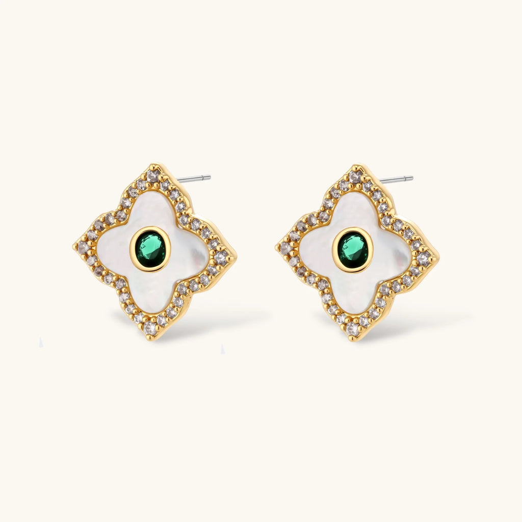 Emerald Bloom Jewelry Set — Green Stone