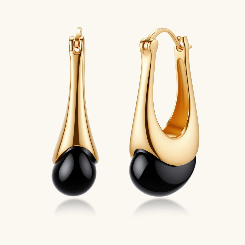 Midnight Drop Earrings — Bold Sterling Silver Dangles