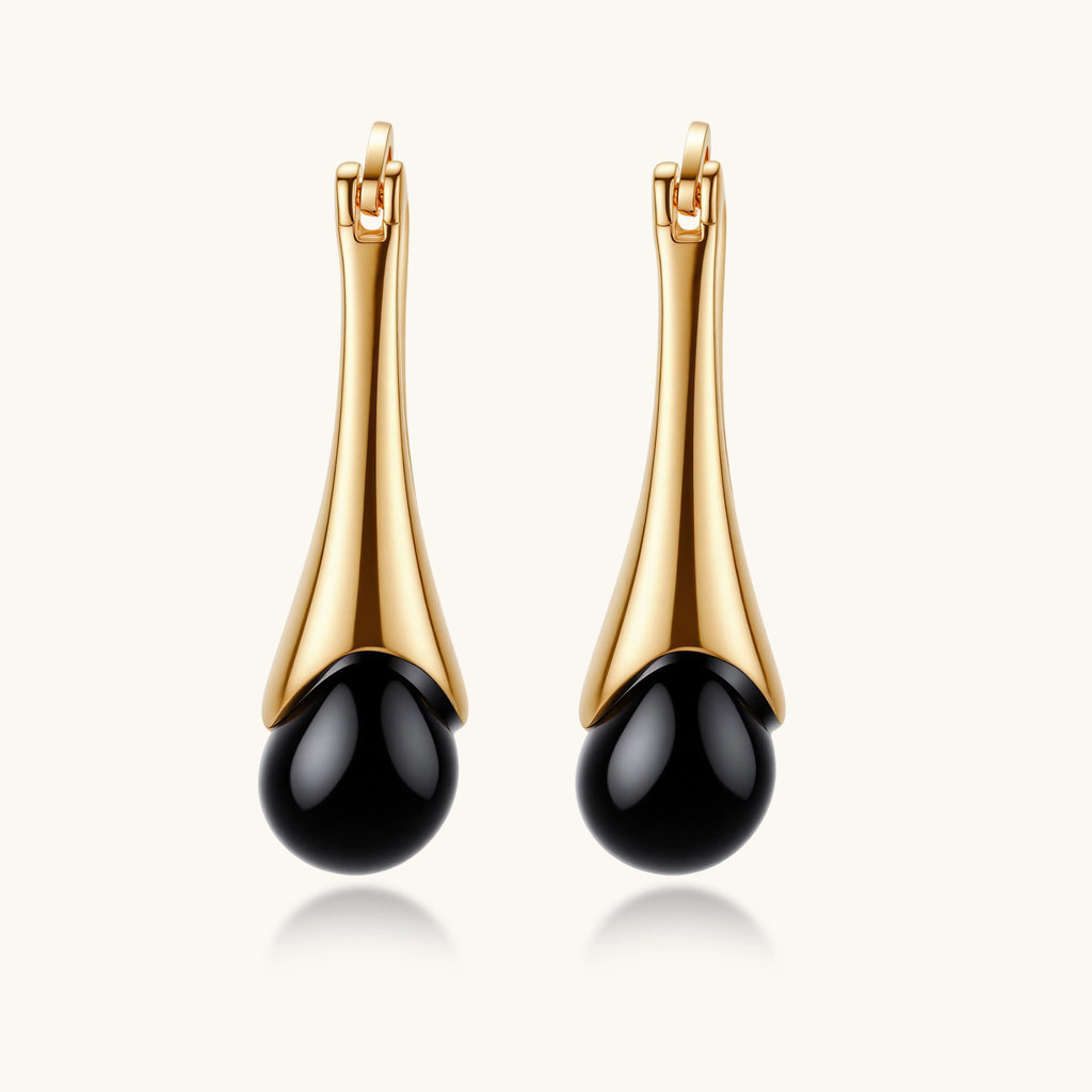 Midnight Drop Earrings — Bold Sterling Silver Dangles