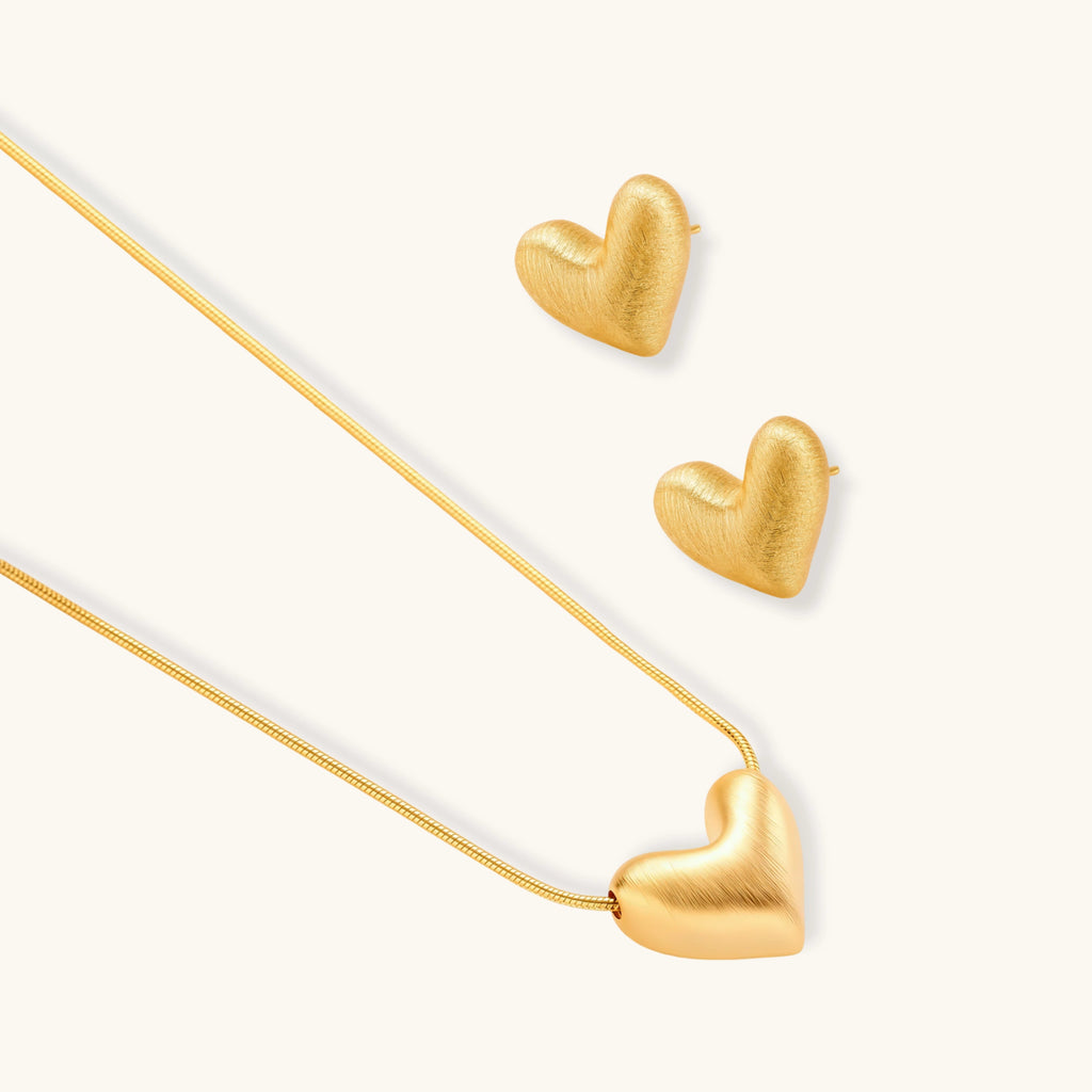 Golden Heart Necklace — 18K Gold Sterling Silver