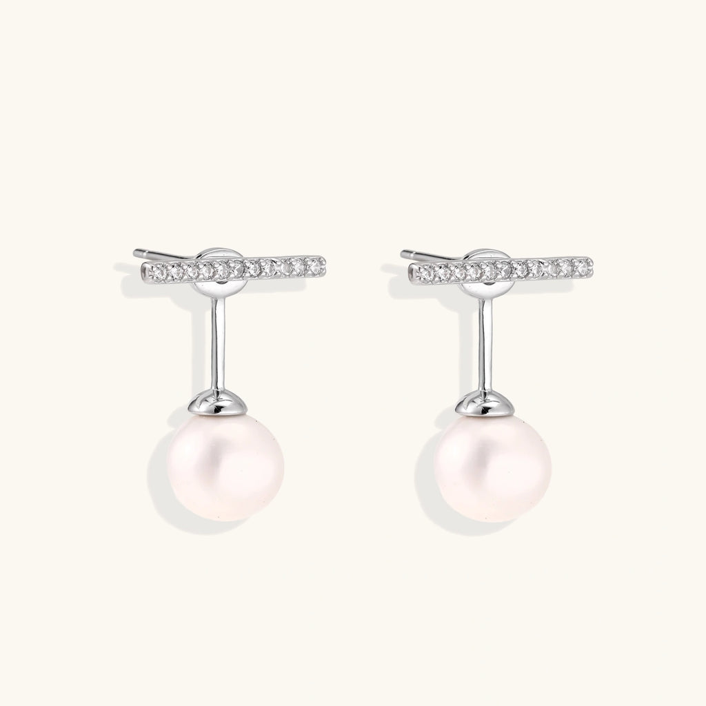 Pearl Drop T-Bar Earrings