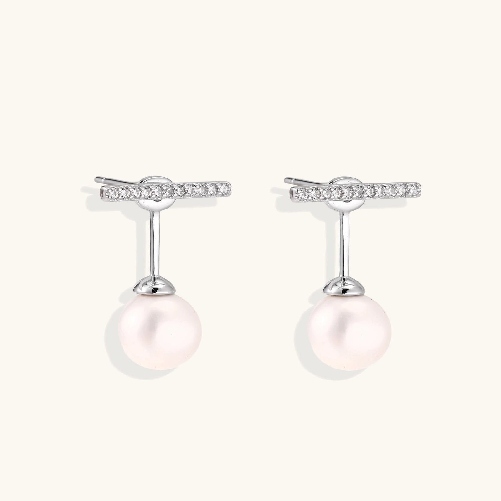 Pearl Drop T-Bar Earrings