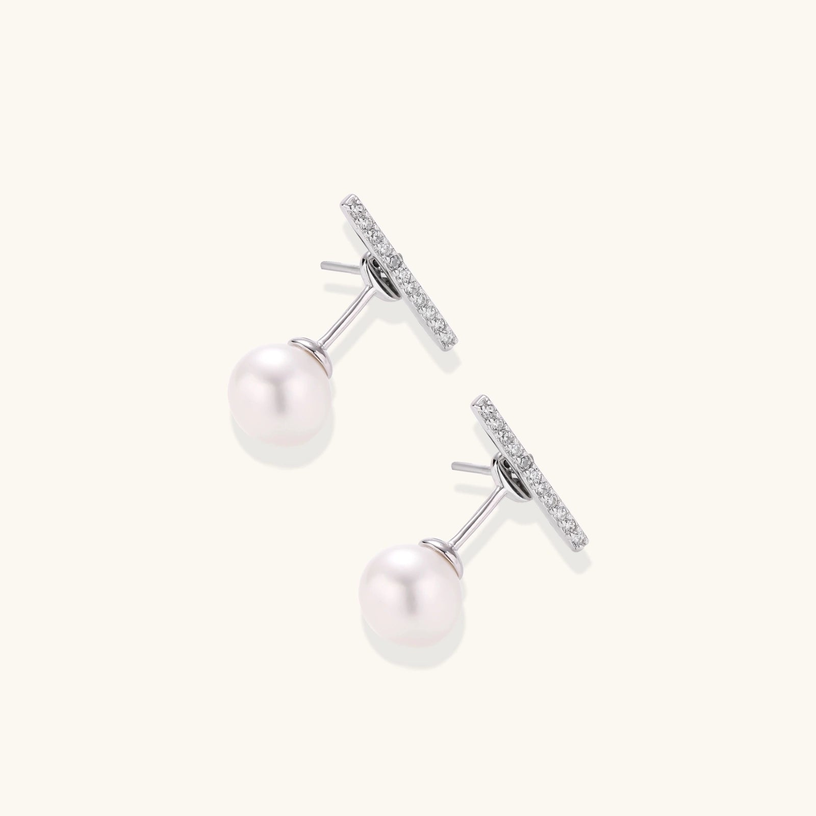 Pearl Drop T-Bar Earrings