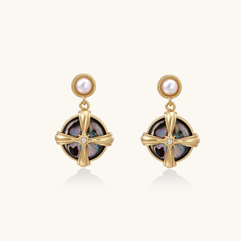 Pearl Abalone Cross Drops