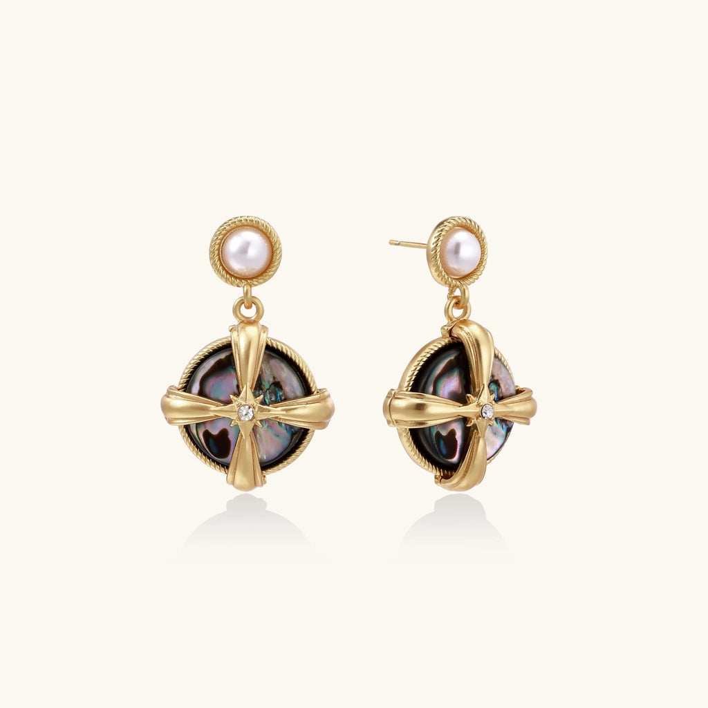 Pearl Abalone Cross Drops