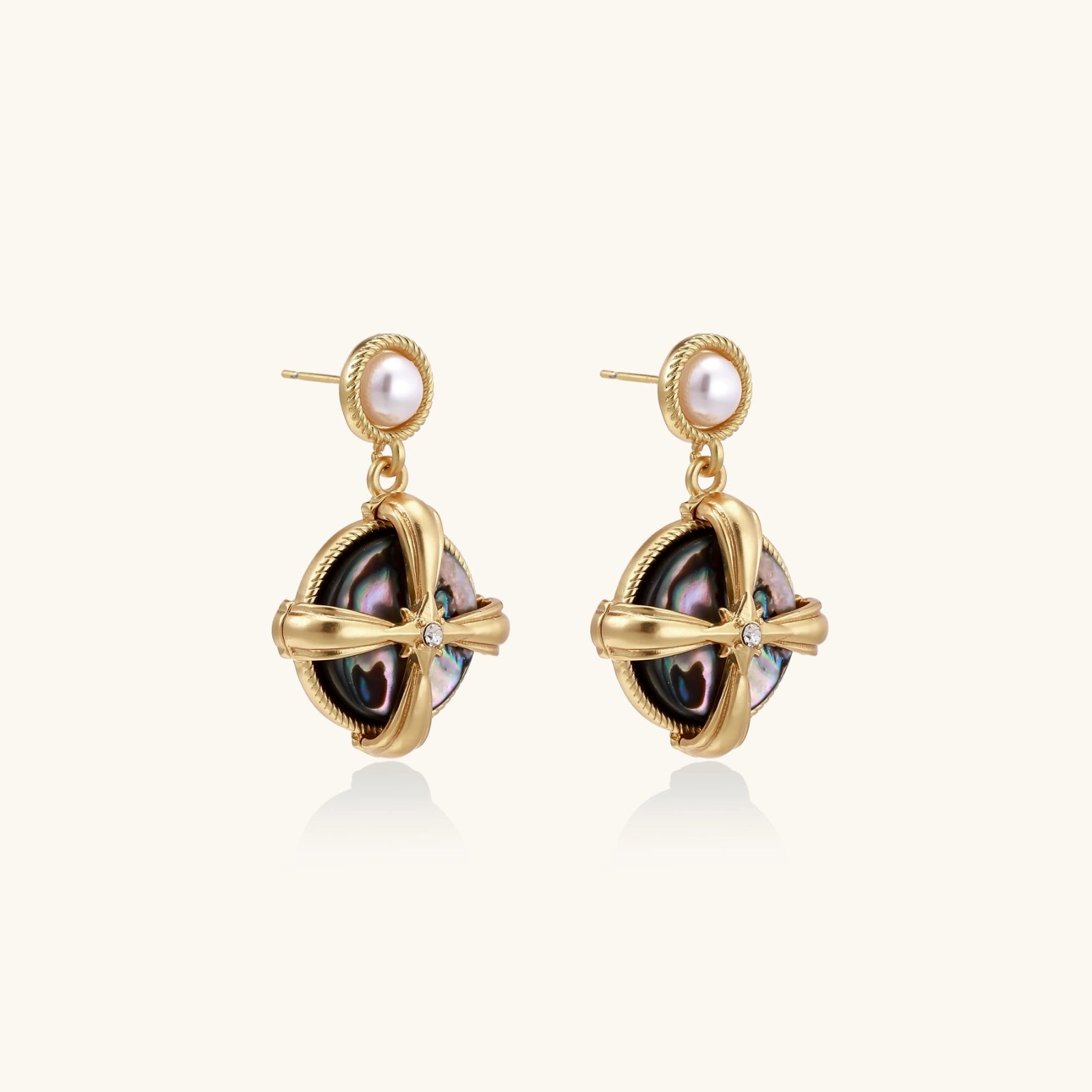 Pearl Abalone Cross Drops