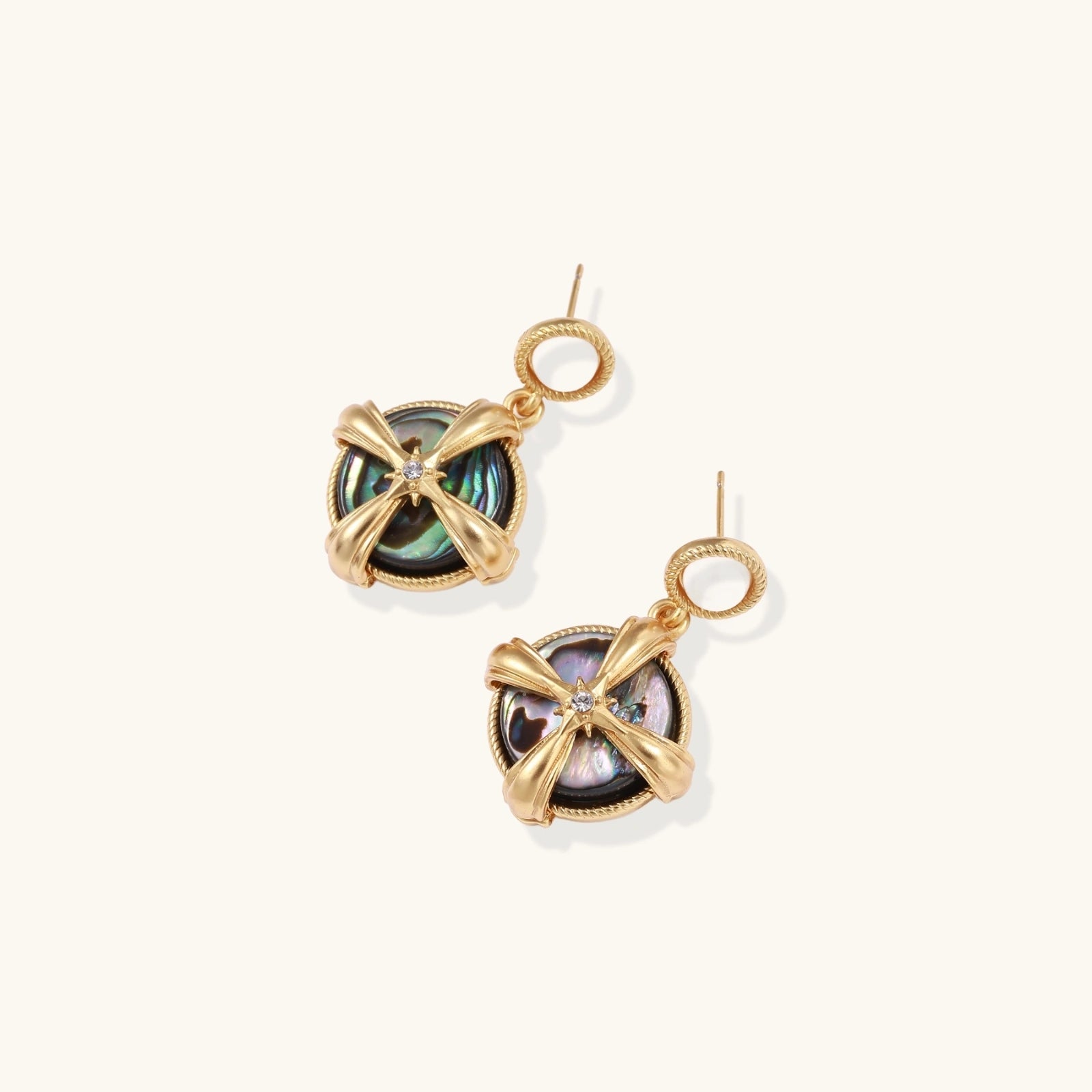 Pearl Abalone Cross Drops
