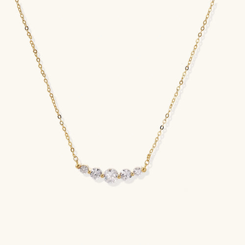 14K Gold Plated Eco Brass CZ Arc Pendant Necklace – Golden | Ornexa
