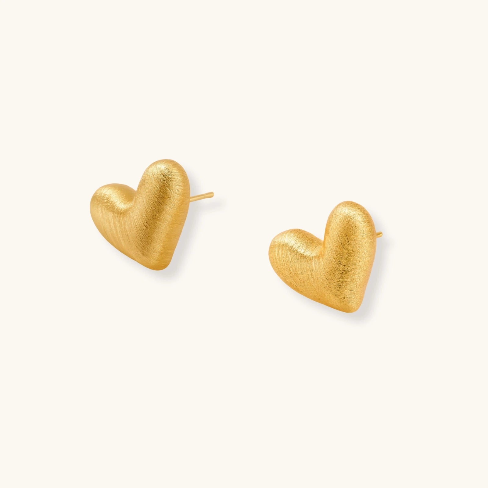 Brushed Heart Studs