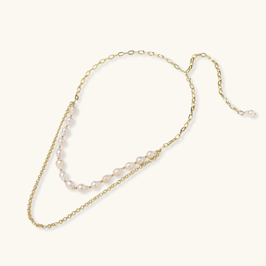 Golden Pearl Layers Necklace