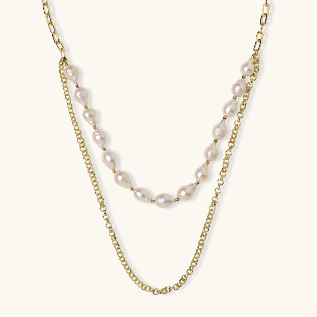 Golden Pearl Layers Necklace