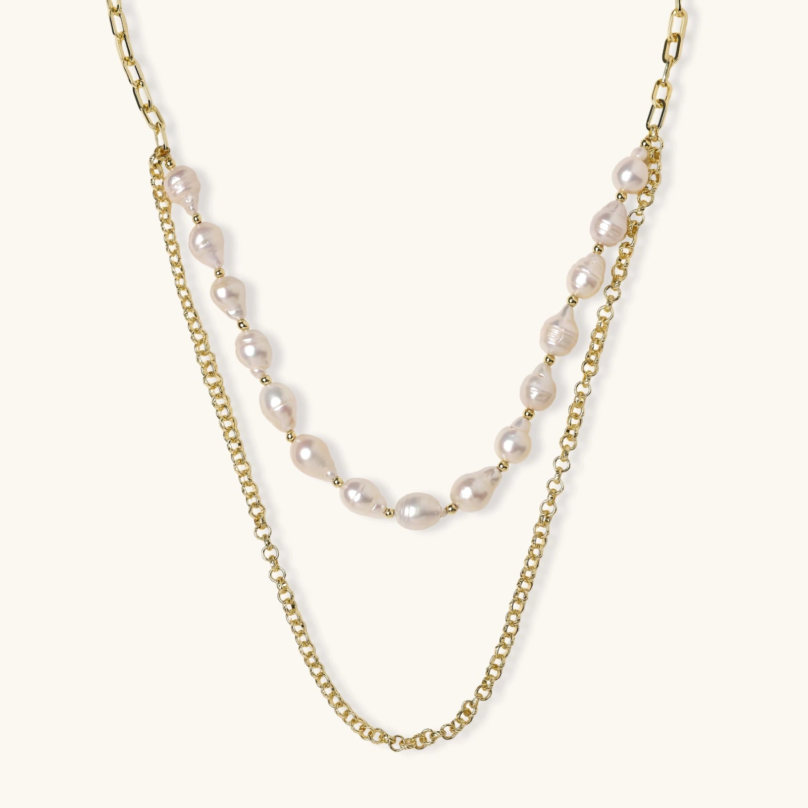 Golden Pearl Layers Necklace