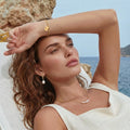 18K Gold Plated Stainless Steel Freshwater Pearl Huggie Earrings – Pearl Drop | Ornexa