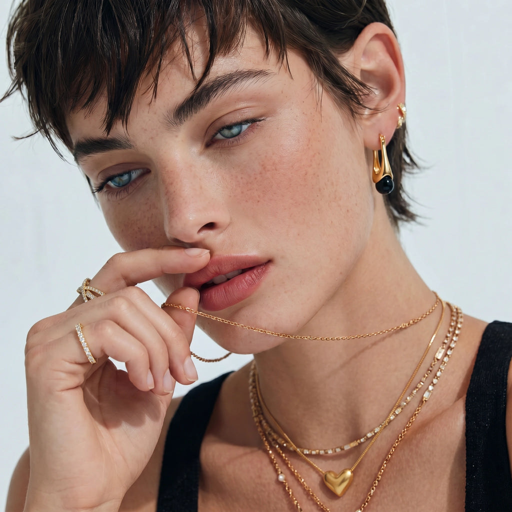 Golden Heart Necklace — 18K Gold Sterling Silver