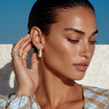18K Gold Plated Eco Brass Resin Hoop Earrings – Liquid Curve | Ornexa