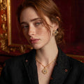 18K Gold Plated Eco Brass Lapis & Mother of Pearl Pendant Necklace – Celestial Wisdom | Ornexa