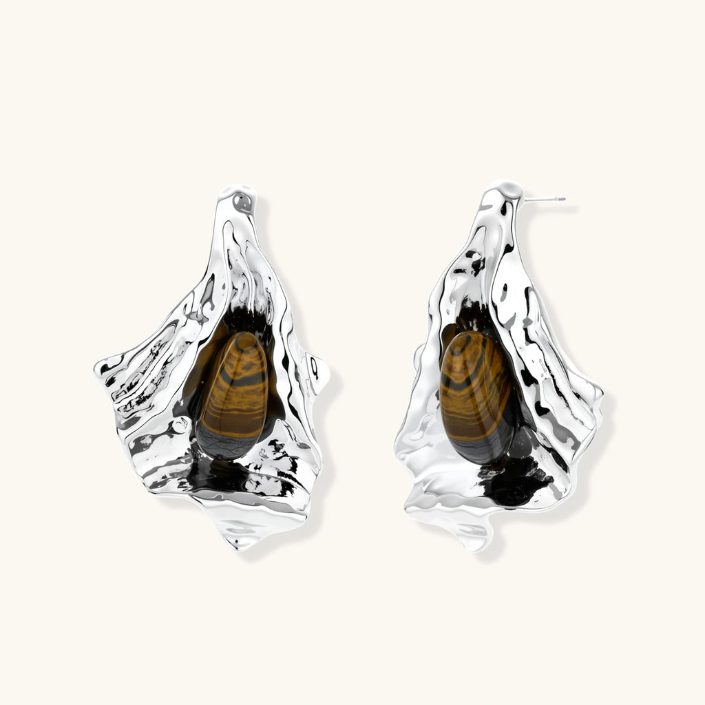 Liquid Metal Statement Earrings