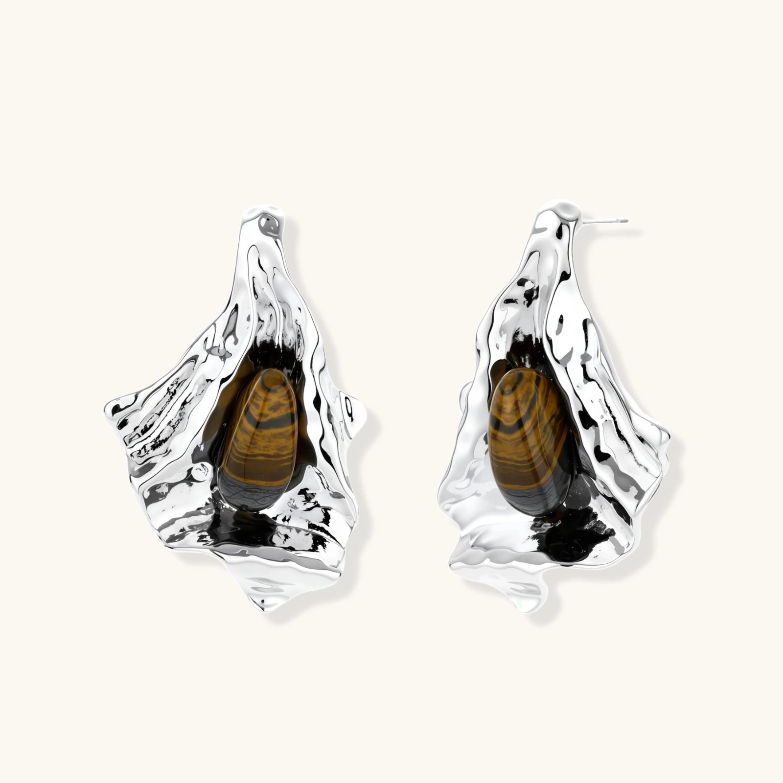 Liquid Metal Statement Earrings