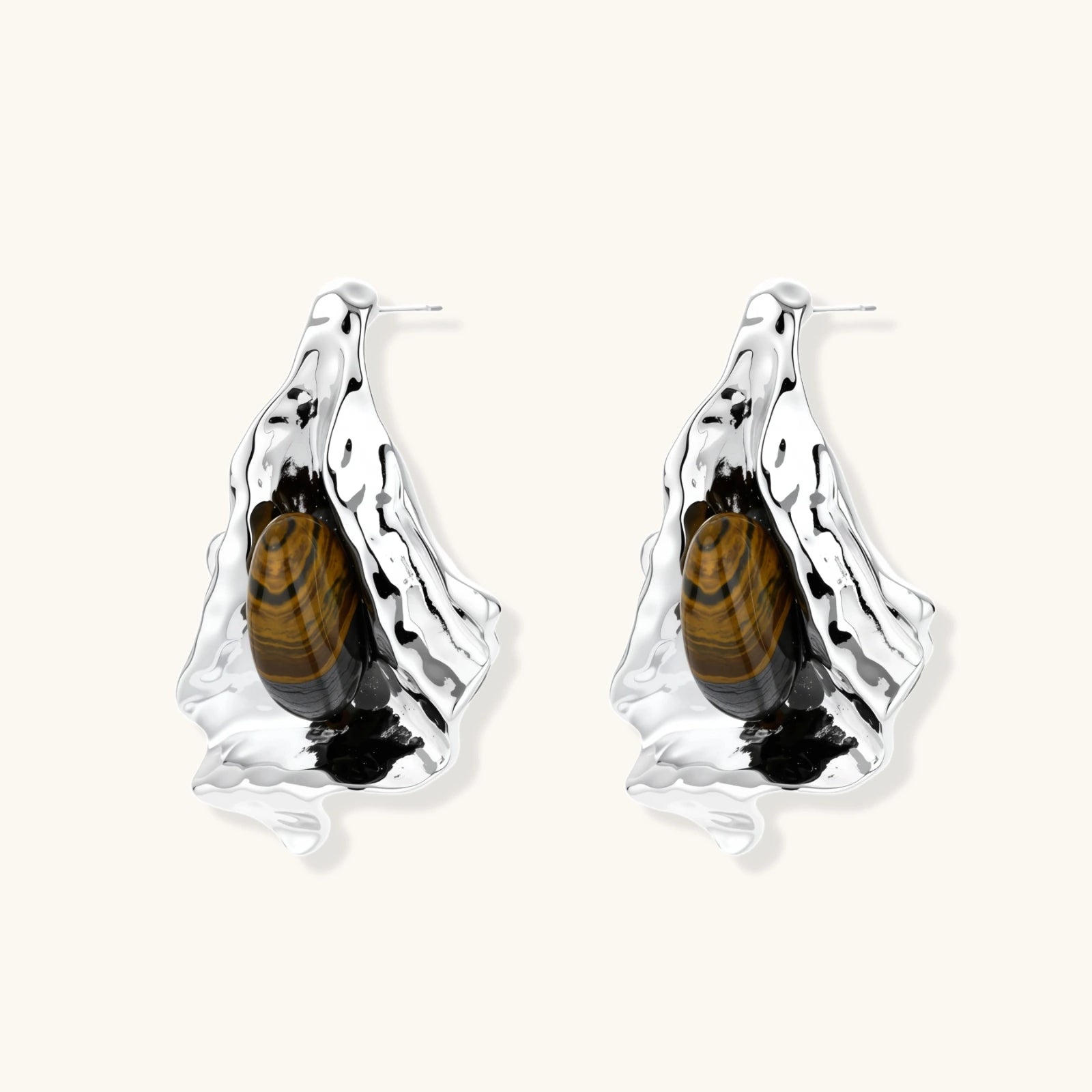 Liquid Metal Statement Earrings