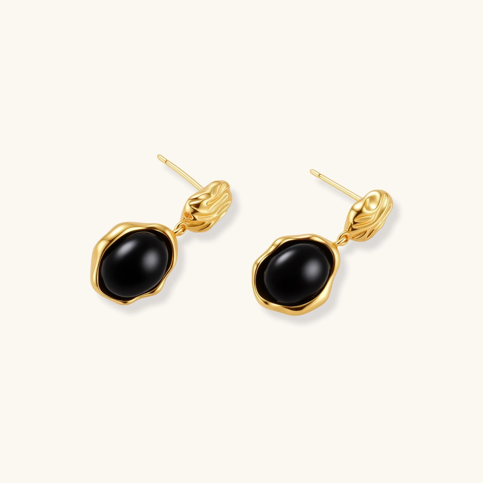 Ripple Drop Agate Earrings — Natural Stone Sterling Silver