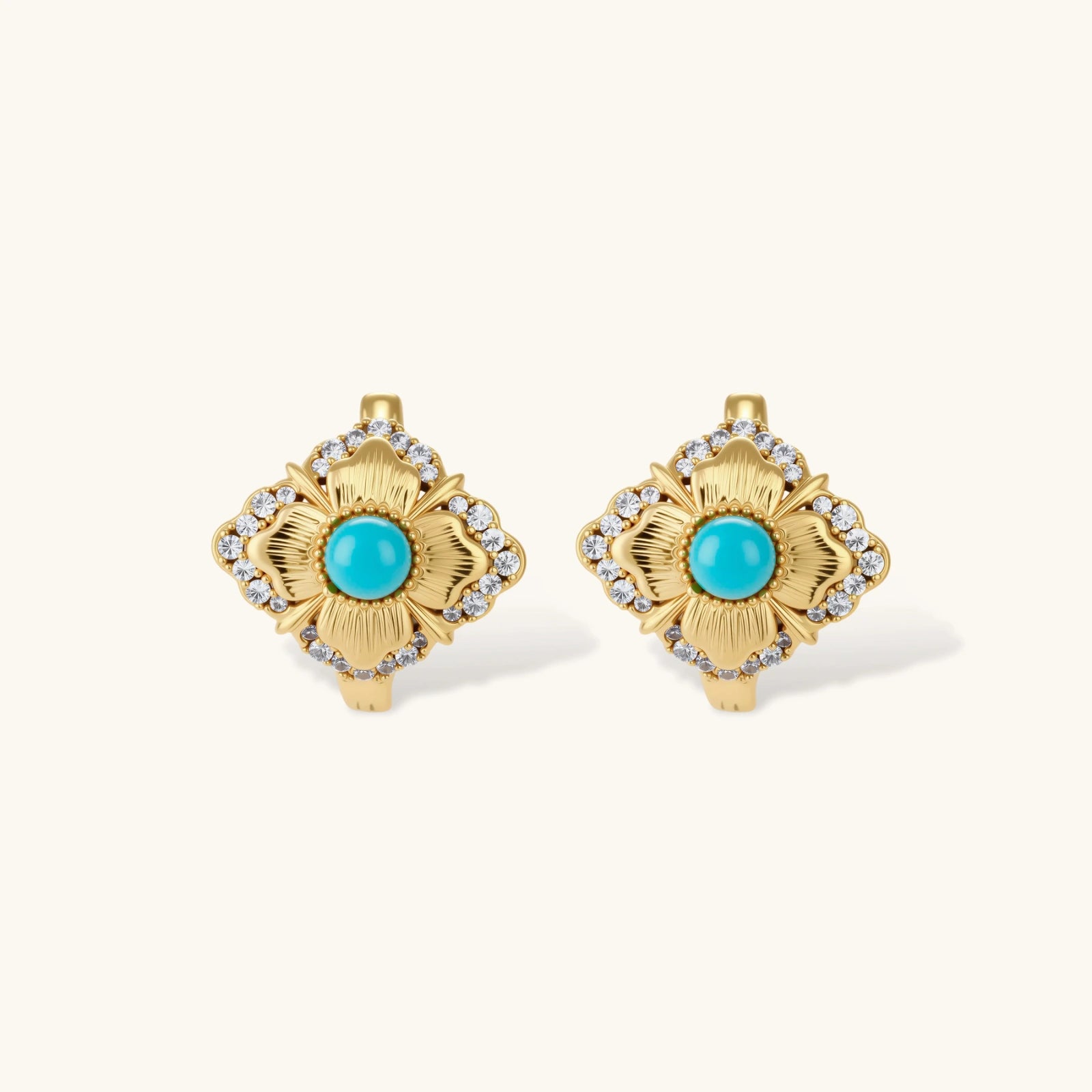 Turquoise Bloom Hoops