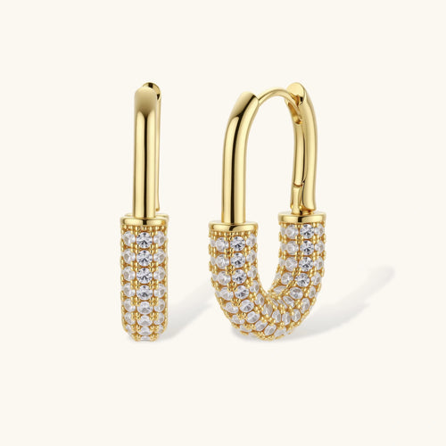 14K Gold Plated Eco Brass CZ Huggie Earrings – Golden Glow | Ornexa