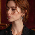 18K Gold Plated Eco Brass Enamel Hoop Earrings – Sunrise Ripple | Ornexa