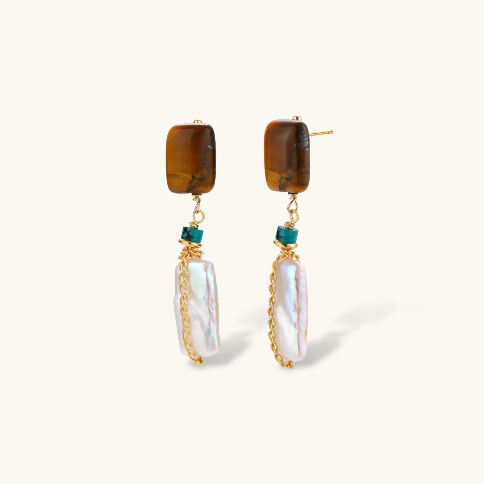 Amber Baroque Pearl Drops