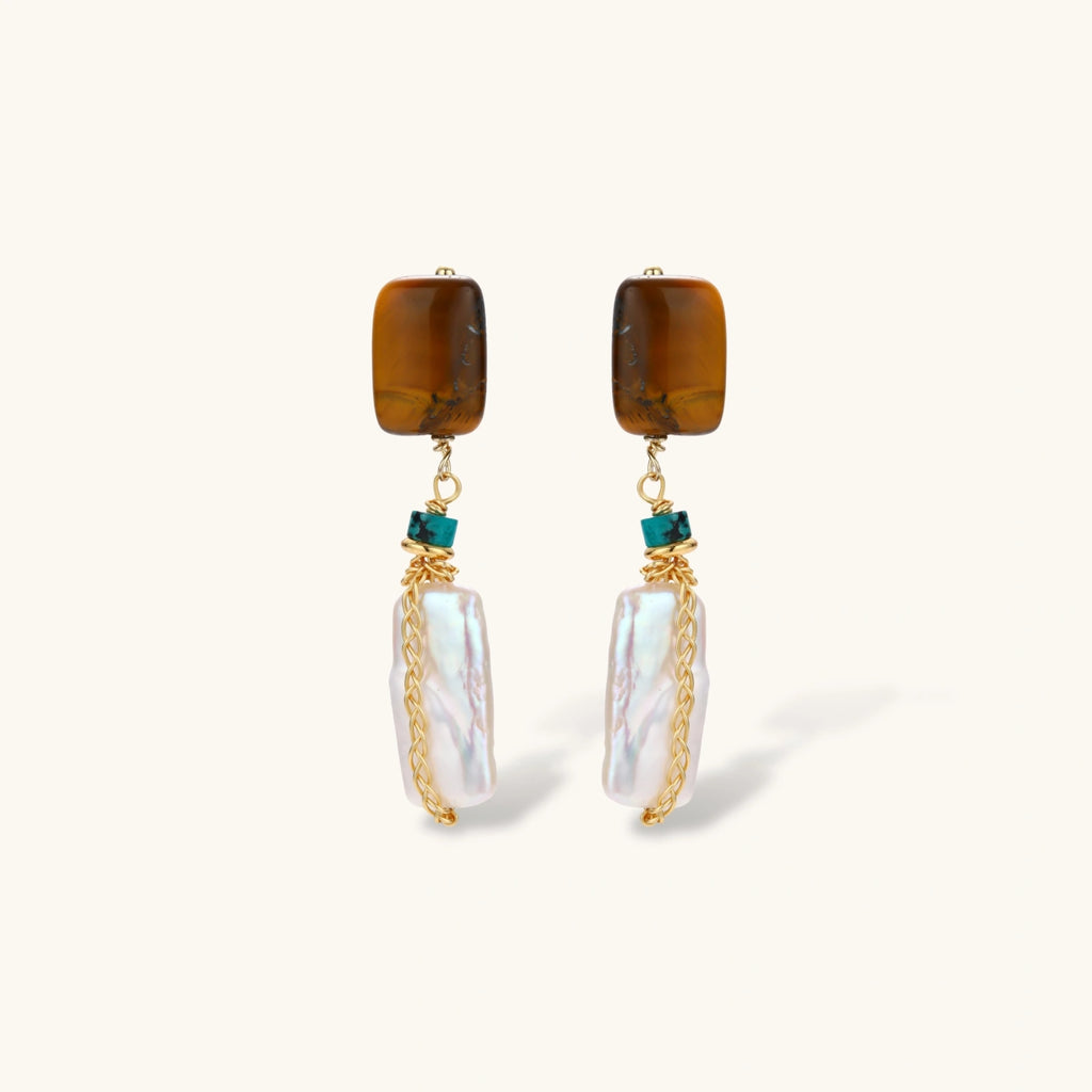 Amber Baroque Pearl Drops