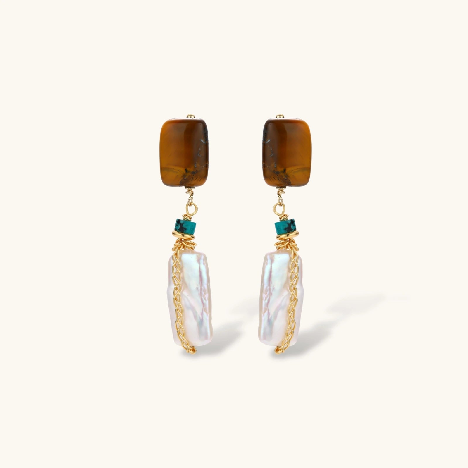 Amber Baroque Pearl Drops