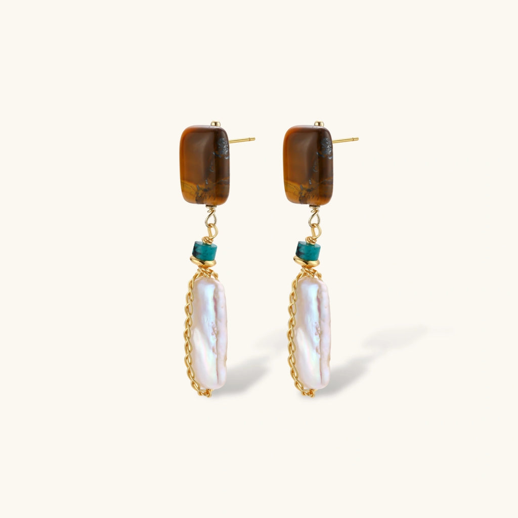Amber Baroque Pearl Drops