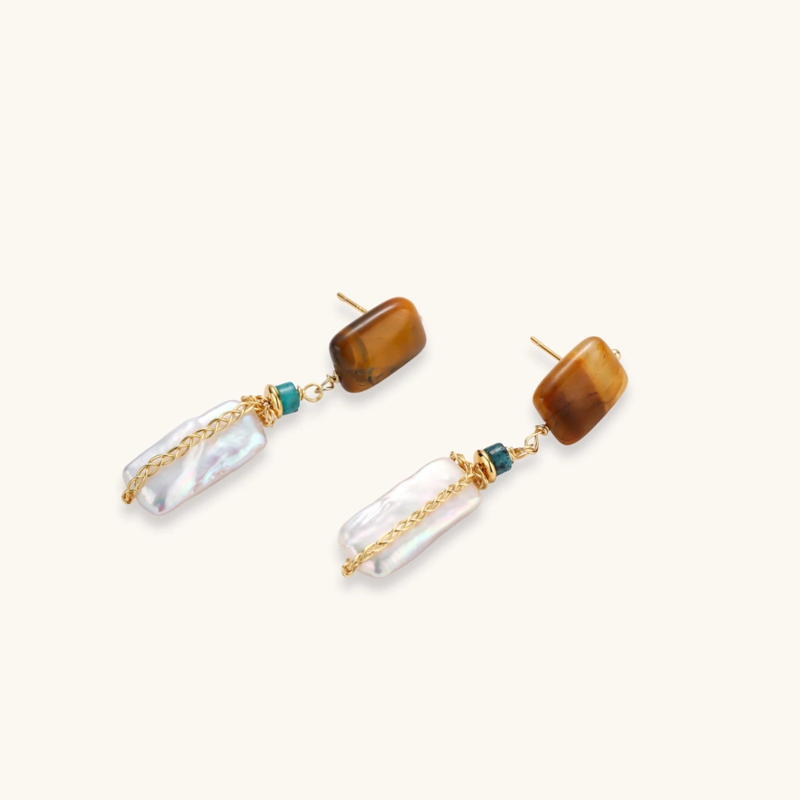 Amber Baroque Pearl Drops