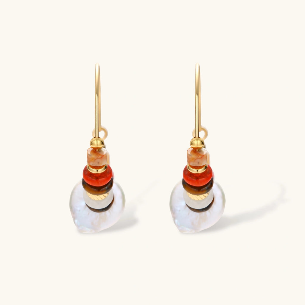 Bohemian Pearl Stack Earrings