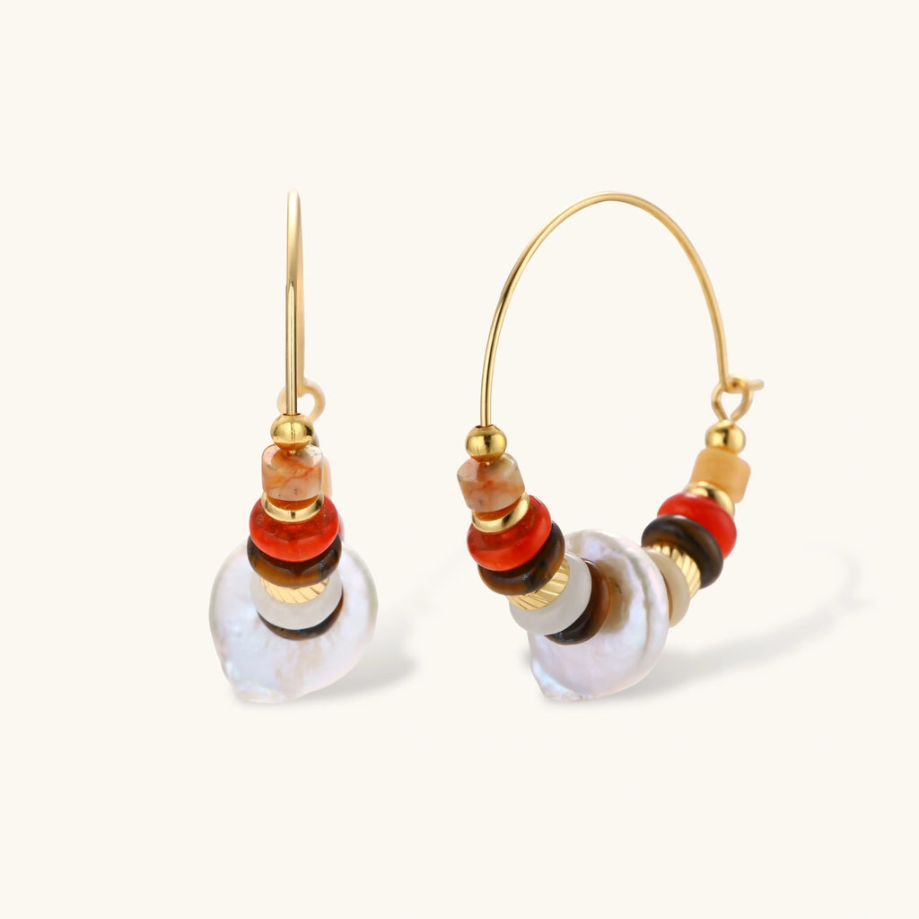 Bohemian Pearl Stack Earrings