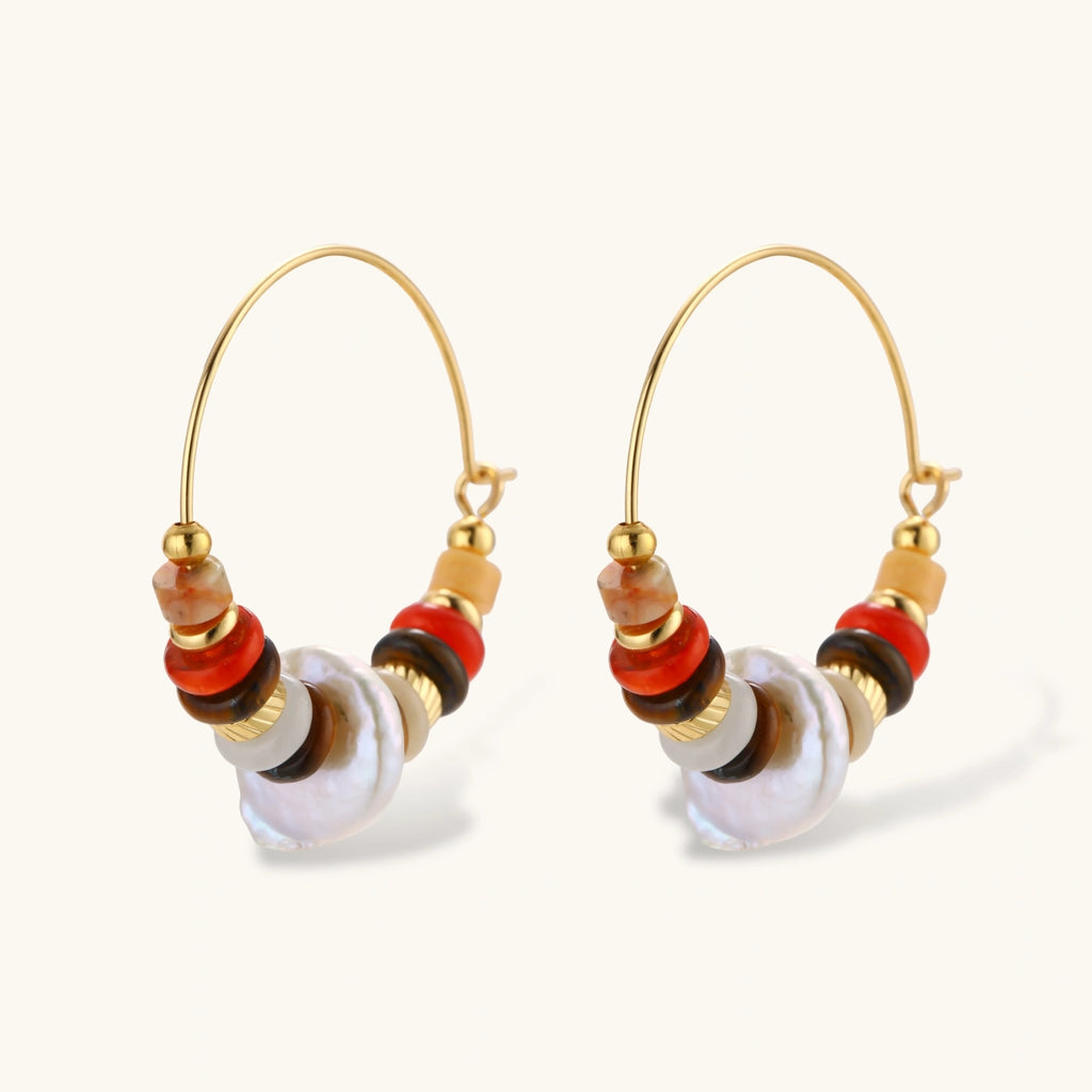 Bohemian Pearl Stack Earrings