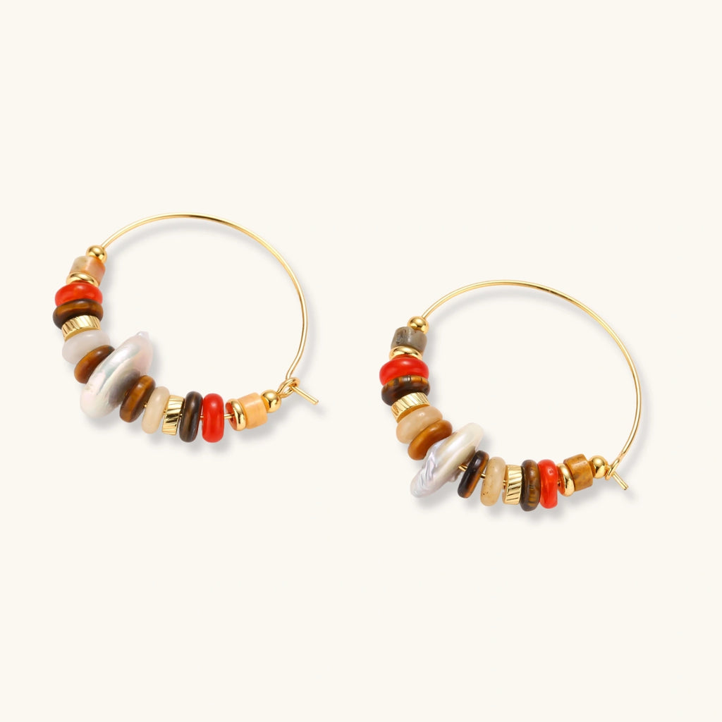 Bohemian Pearl Stack Earrings