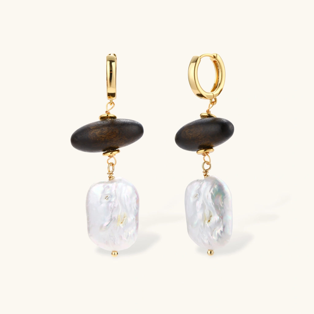 Earth & Gold Drop Earrings