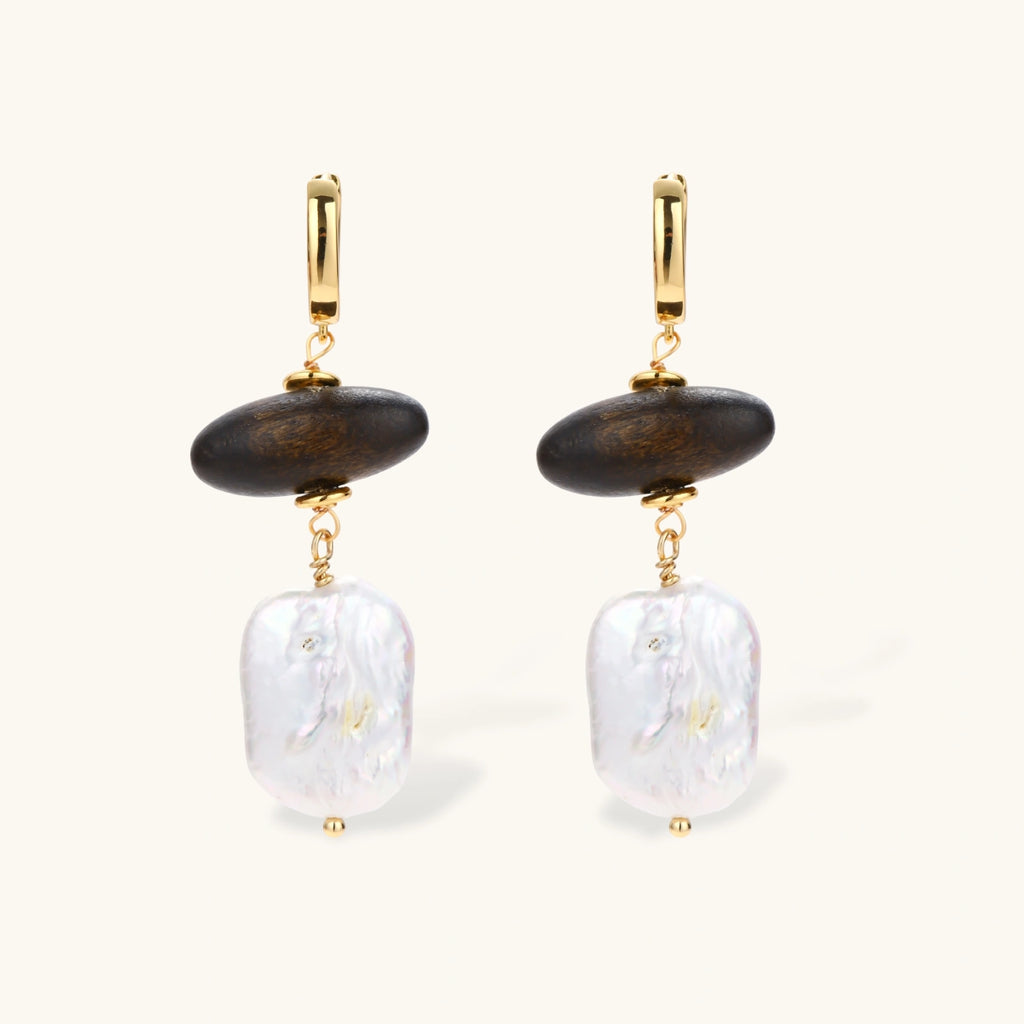 Earth & Gold Drop Earrings