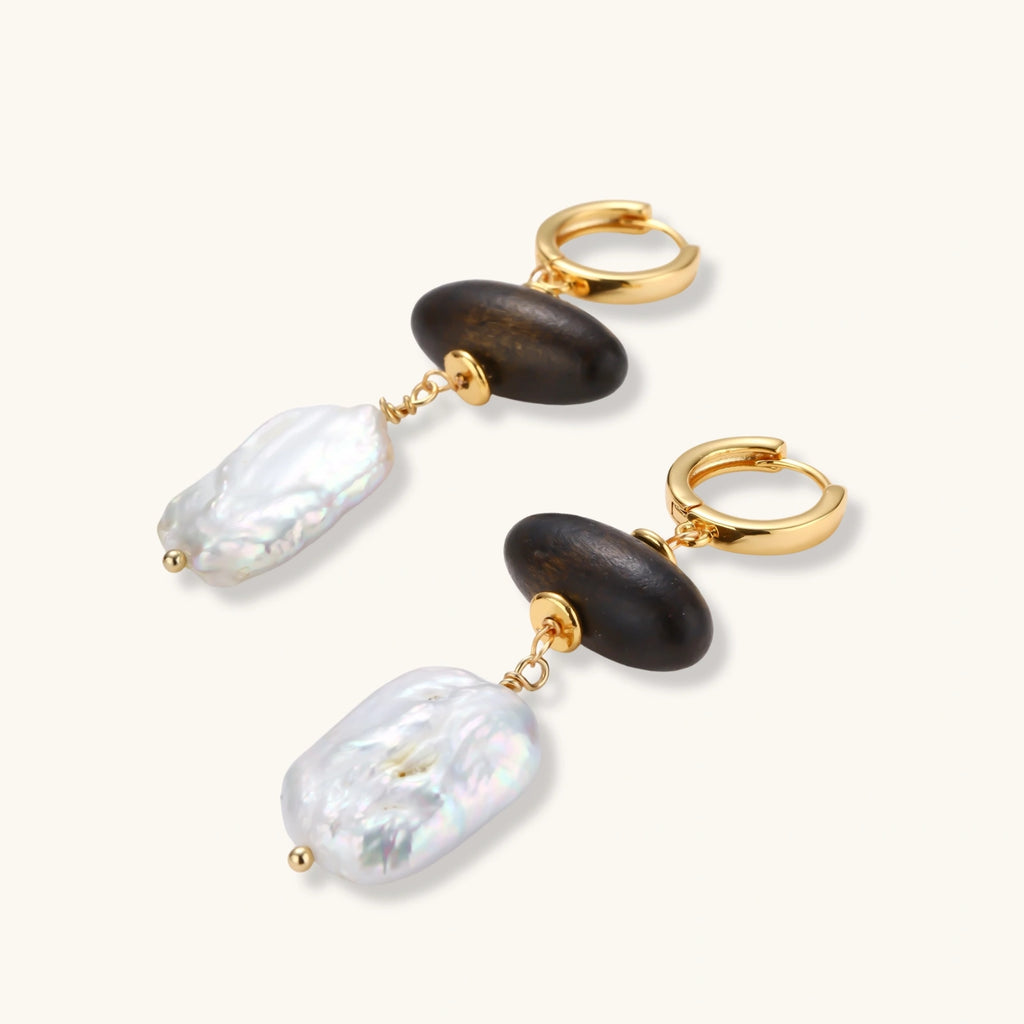 Earth & Gold Drop Earrings