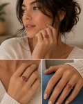 18K Gold Heart Cat's Eye Ring
