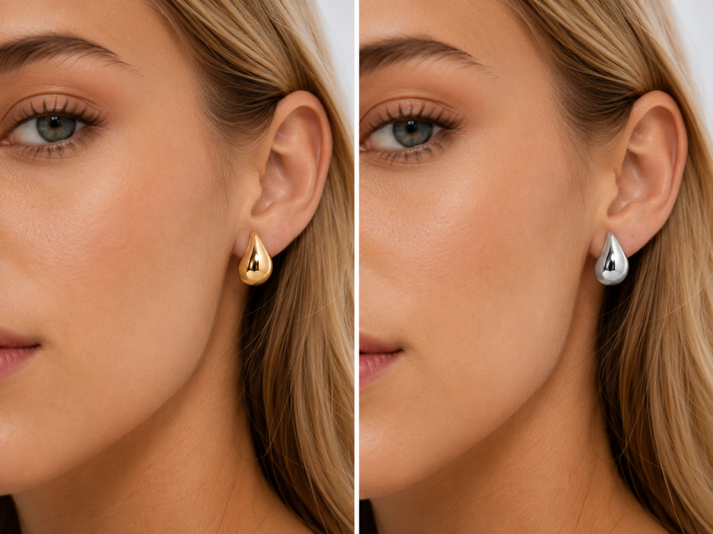 18K Gold Teardrop Earrings