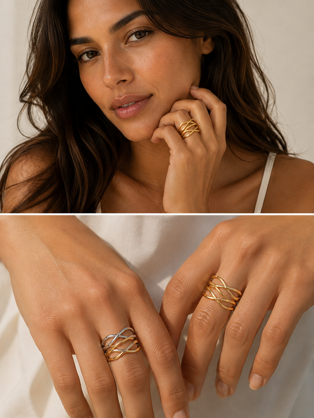 18K Gold Luxury Titanium Steel Ring