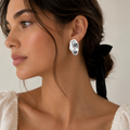 Eco Zinc Alloy Enamel Drop Earrings – Face Art | Ornexa