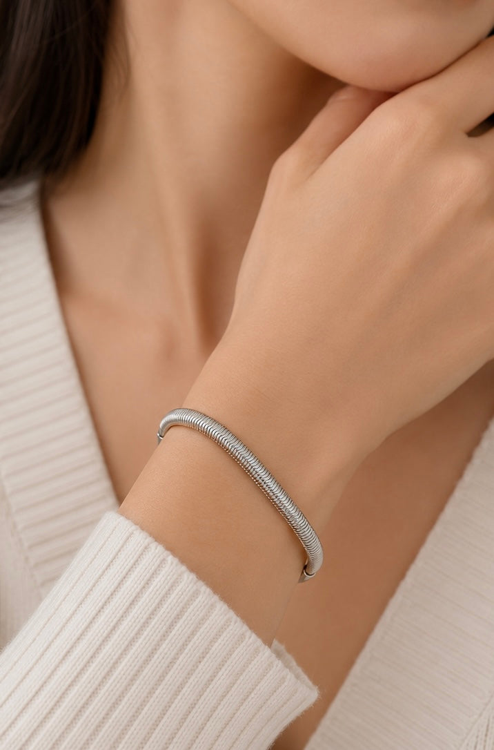 Flat Snake Chain Bracelet | 18K Gold Plated Stainless Steel | Gold & Silver