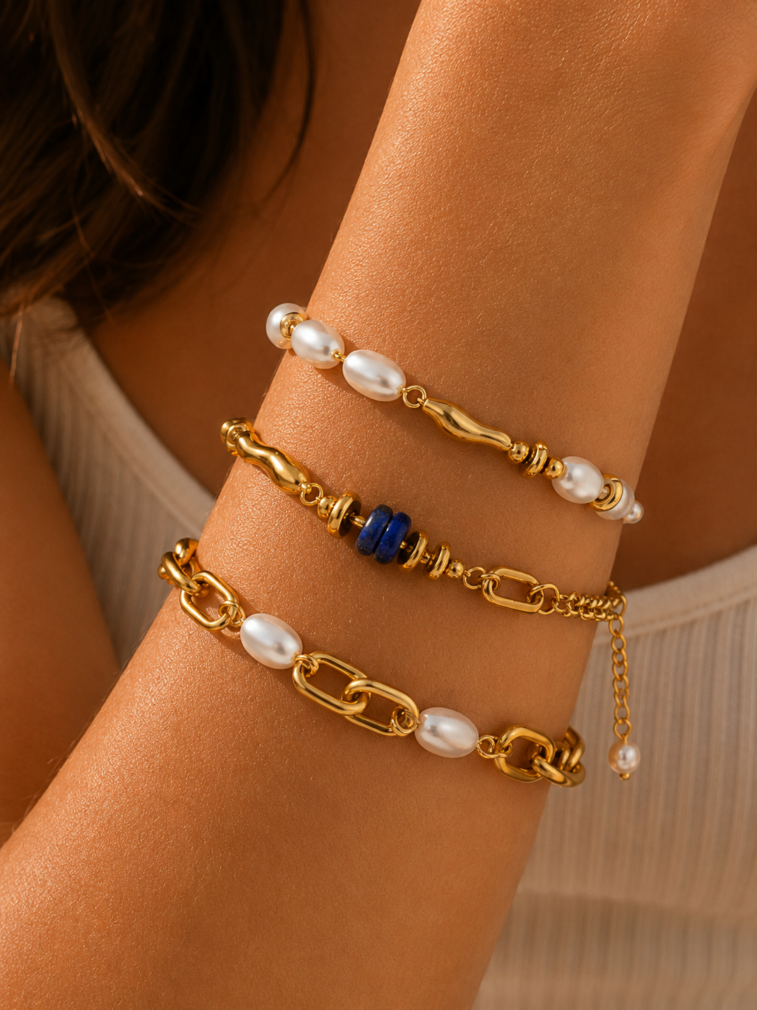 18K gold pearl bracelet