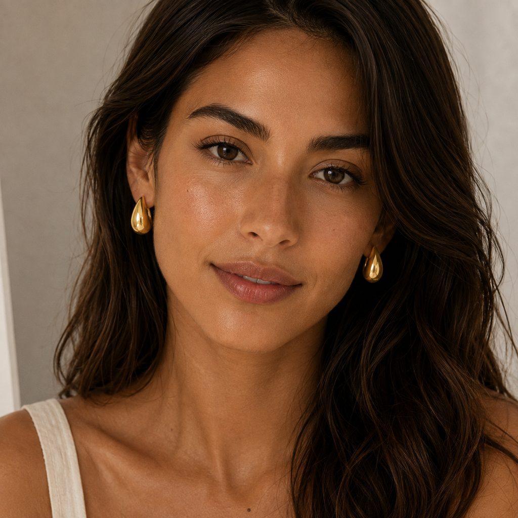 18K Gold Teardrop Earrings
