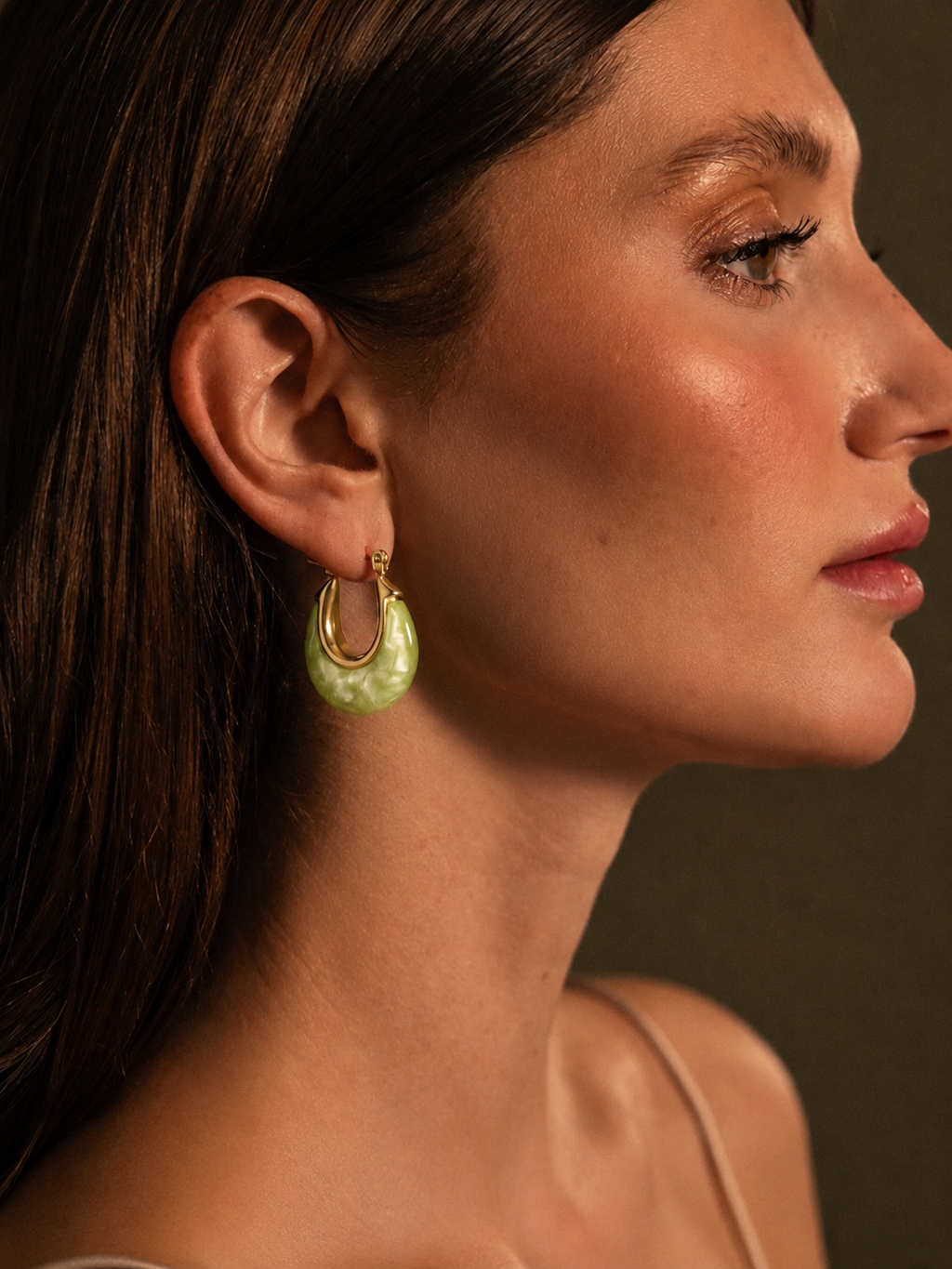 Color Resin Huggie Earrings Collection