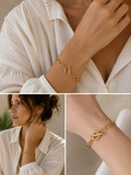 18K Gold OT Ring Oval Bracelet