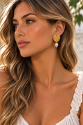 Freshwater Pearl Lotus Drop Earrings